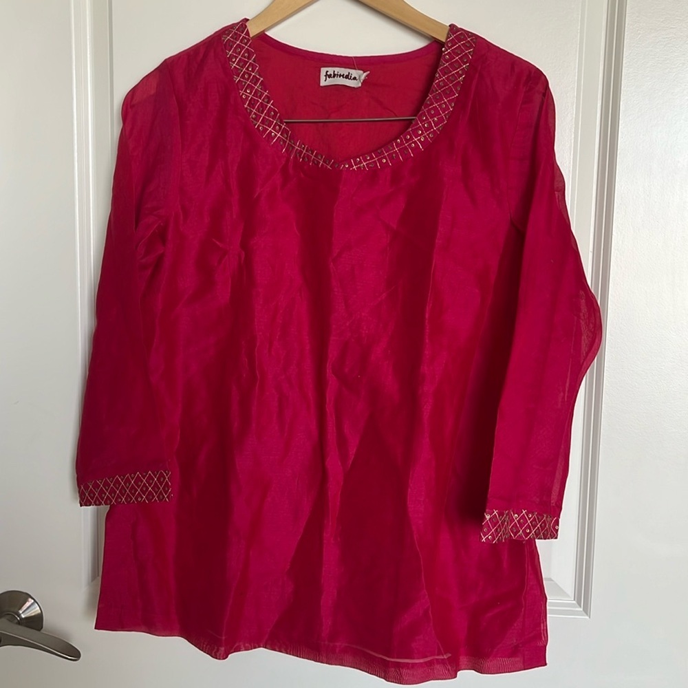 FabIndia red/pinkish formal top NWT